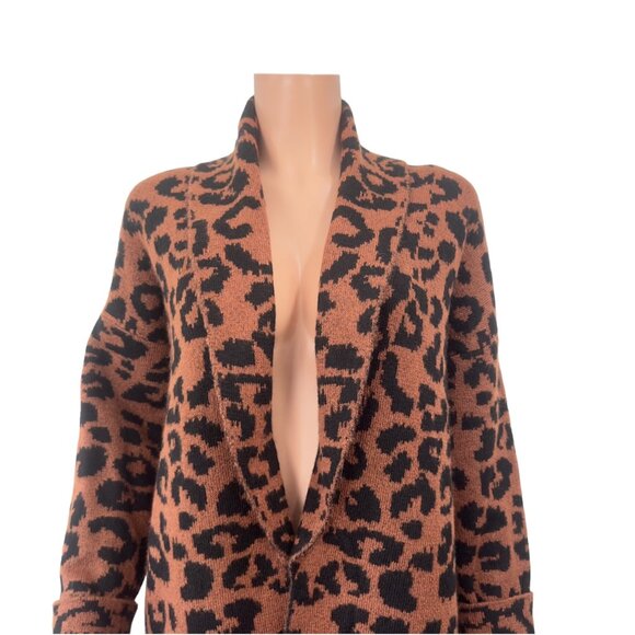TIME AND TRU SZ Medium (8-10) Brown Leopard Print Open Front Cardigan Sweater - Picture 14 of 14